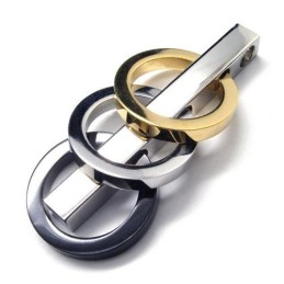 Collana Con Ciondolo A Tre Anelli In Titanio Puro Da Uomo @